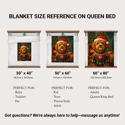 Custom Photo Dog Christmas Oufittfit Blanket Gift For Dog Lover