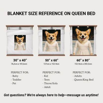 Custom Photo Ice Skater Dog BlanketGift For Dog Lovers