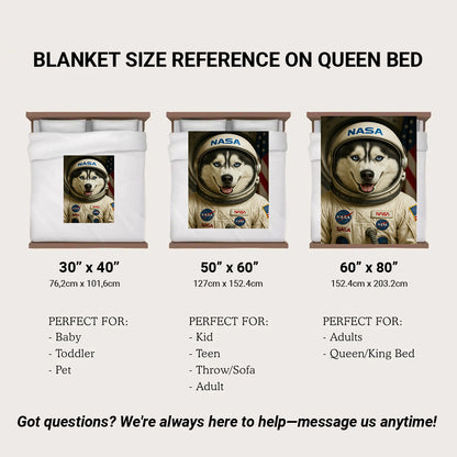 Custom Photo Astronaut Dog BlanketGift For Dog Lovers