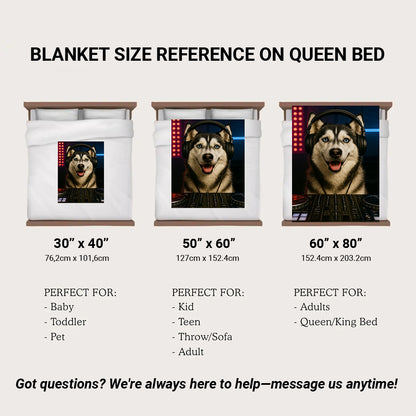 Custom Photo Dj Dog BlanketGift For Dog Lovers