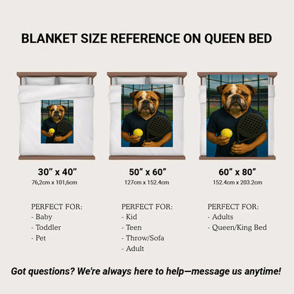 Custom Photo Paddle Player Dog BlanketGift For Dog Lovers