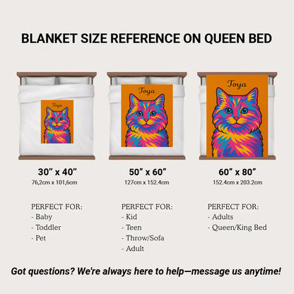 Custom Photo Minimalist Cat Blanket Gift For Cat Lovers