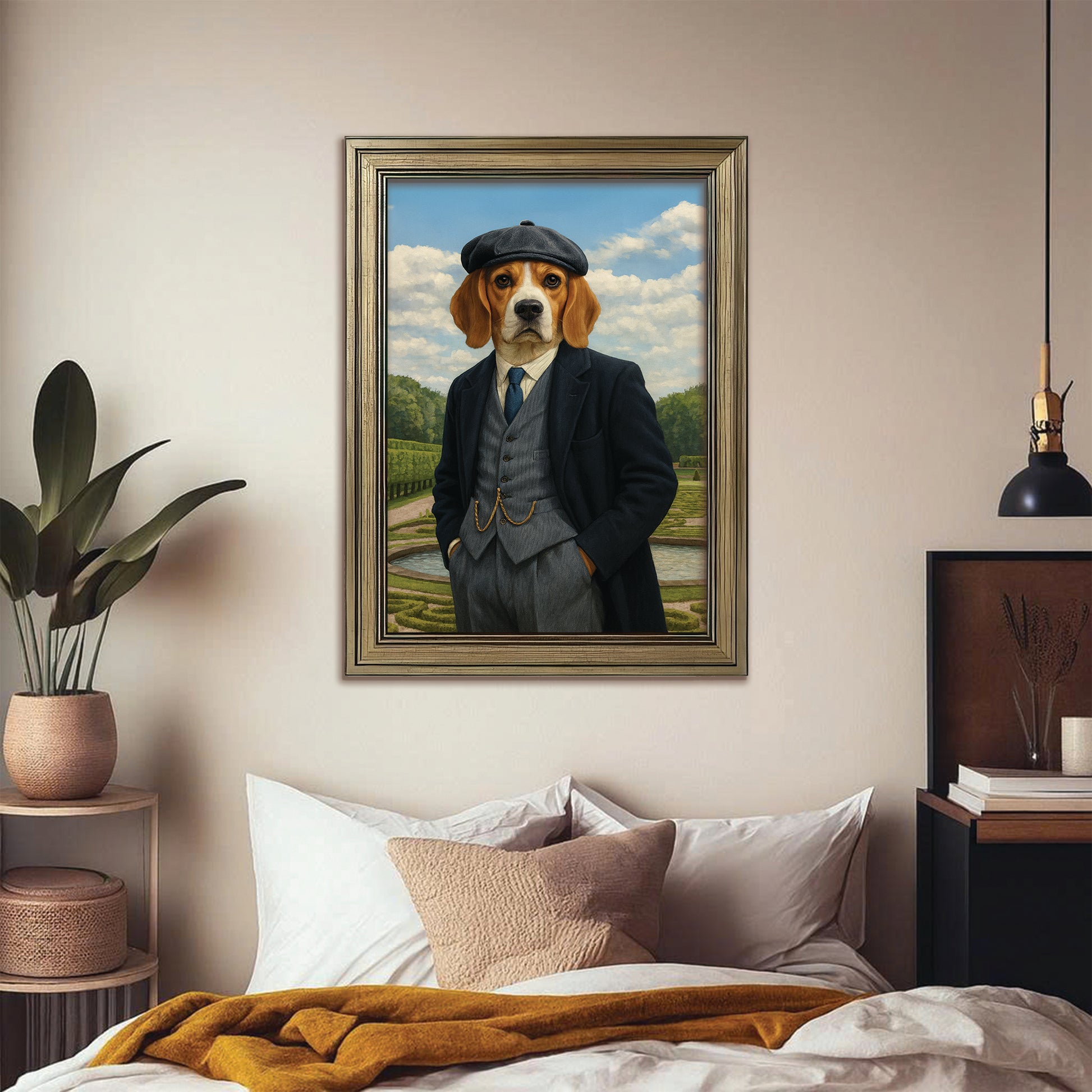 Custom Photo Pawky Blinder Dog Canvas Framed Wall Art