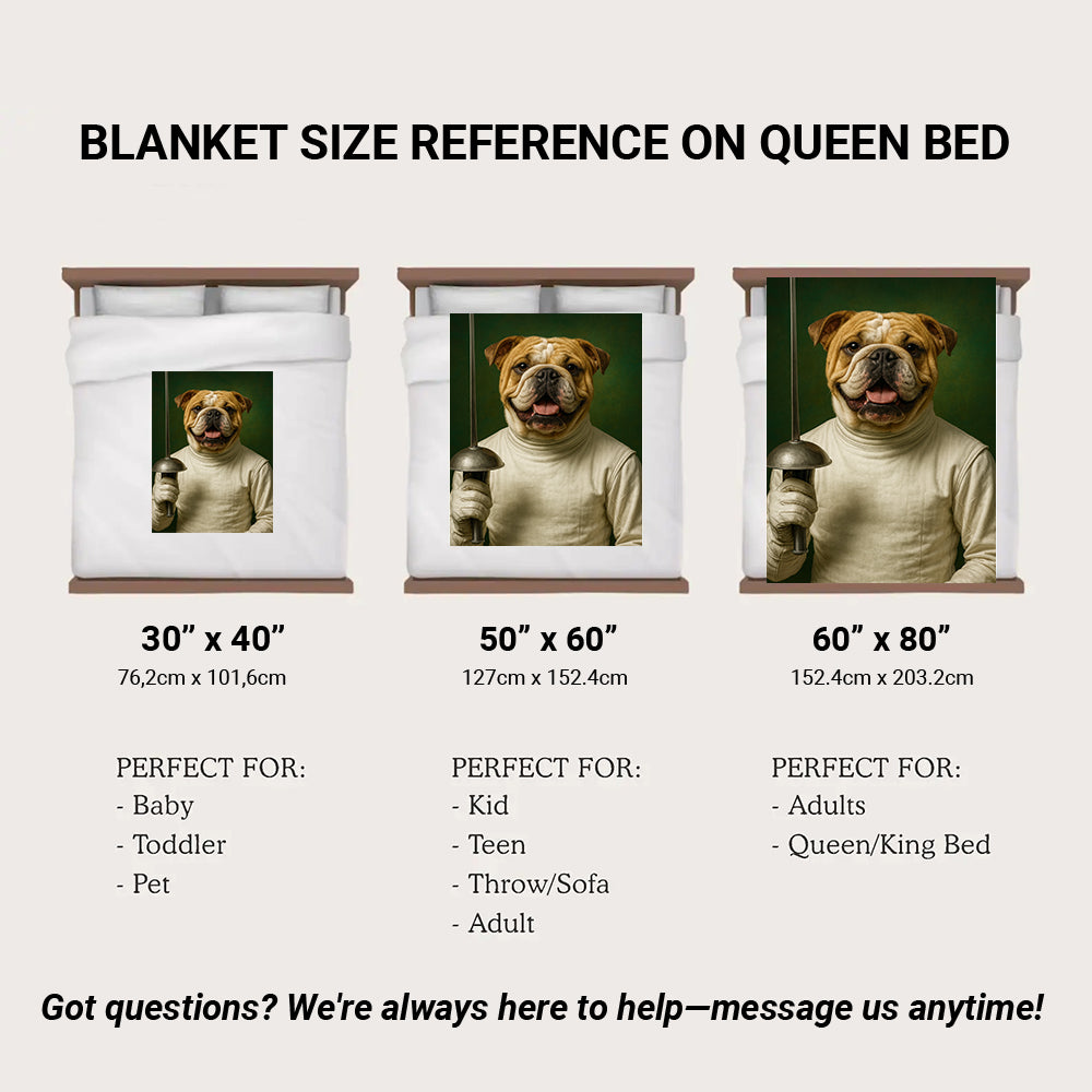 Custom Photo Fencer Dog BlanketGift For Dog Lovers