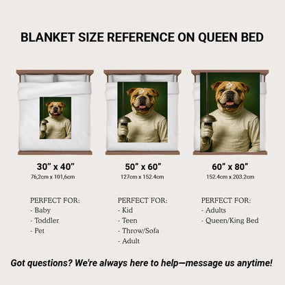 Custom Photo Fencer Dog BlanketGift For Dog Lovers