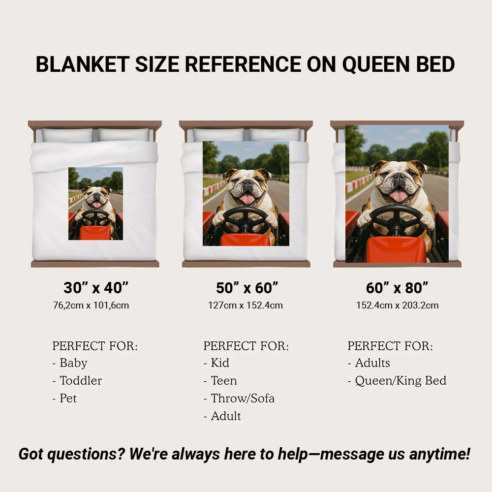 Custom Photo Dog Go Kart BlanketGift For Dog Lovers