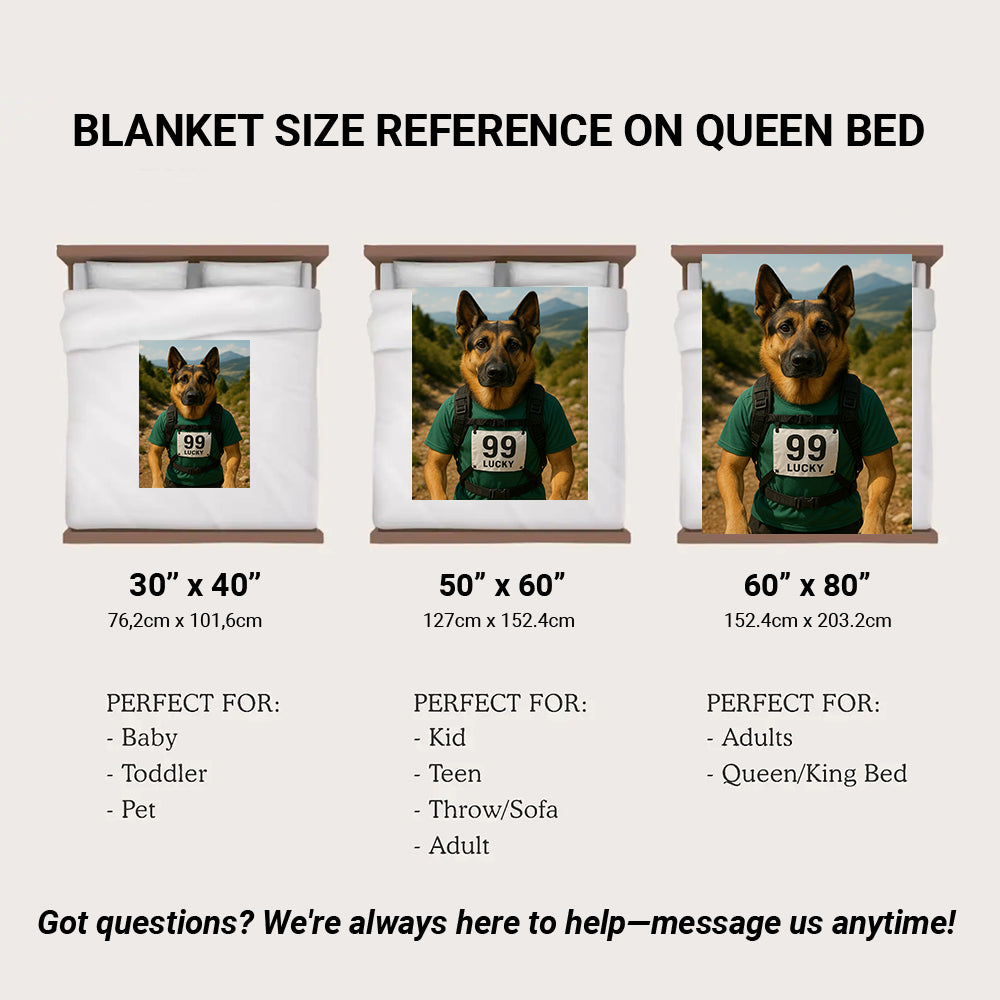 Custom Photo Trail Runner Dog BlanketGift For Dog Lovers