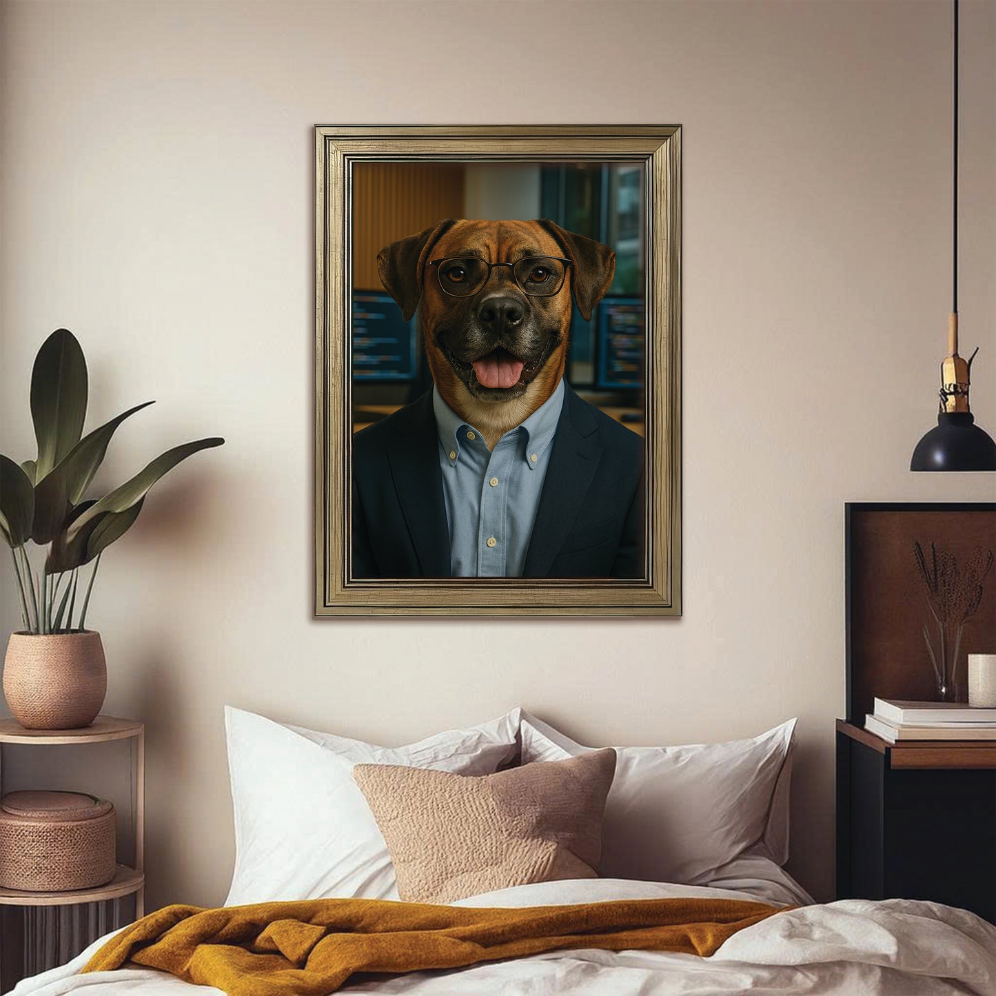 Custom Photo Software Developer Dog Canvas Framed Wall Art Gift For Dog Lovers