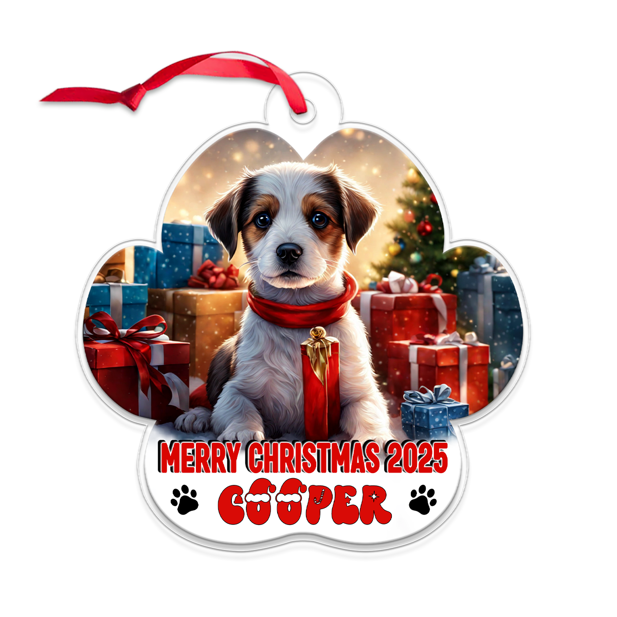 Custom Photo Dog Paw Shape