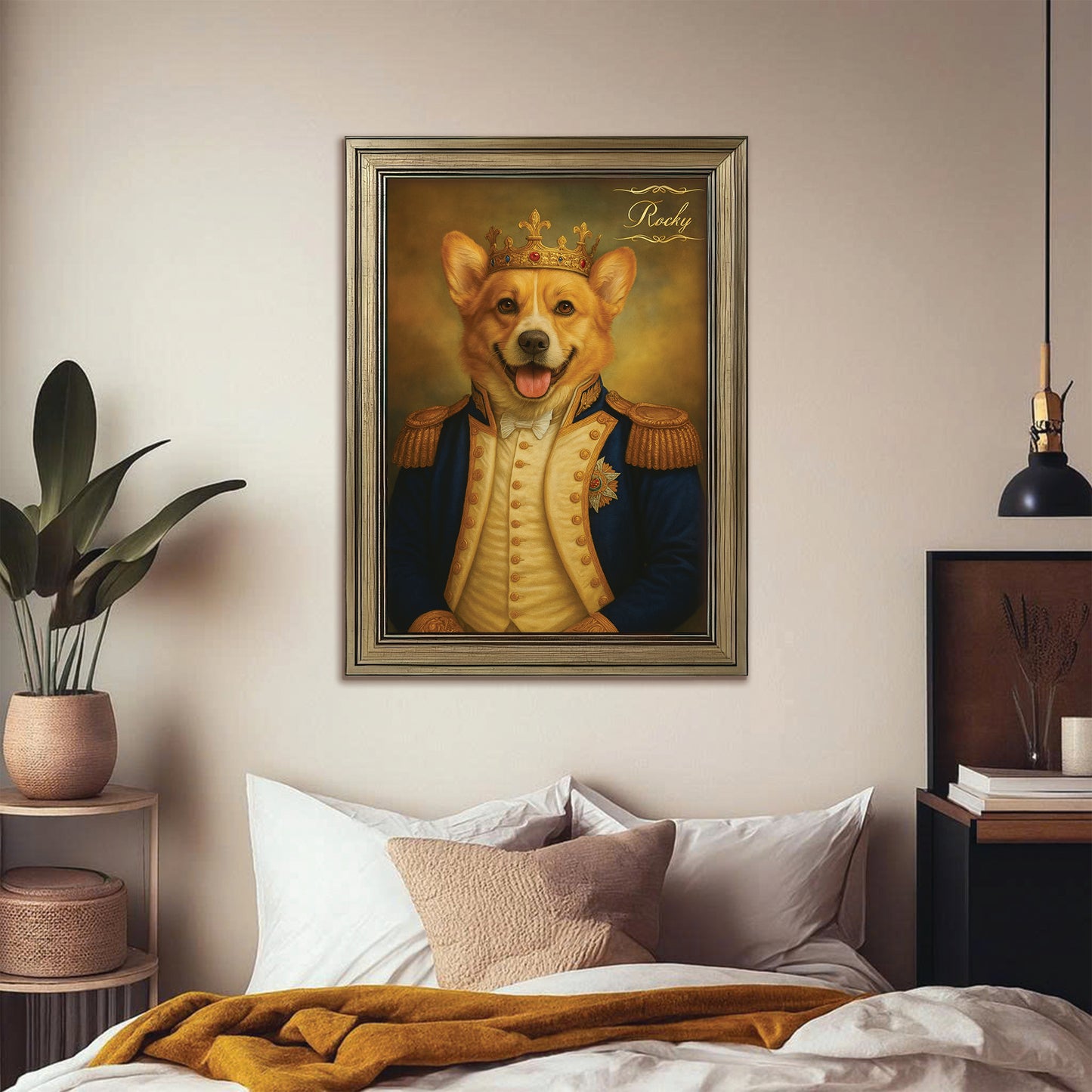 Custom Photo Great Captain Dog Canvas Framed Wall Art Gift For Dog Lovers