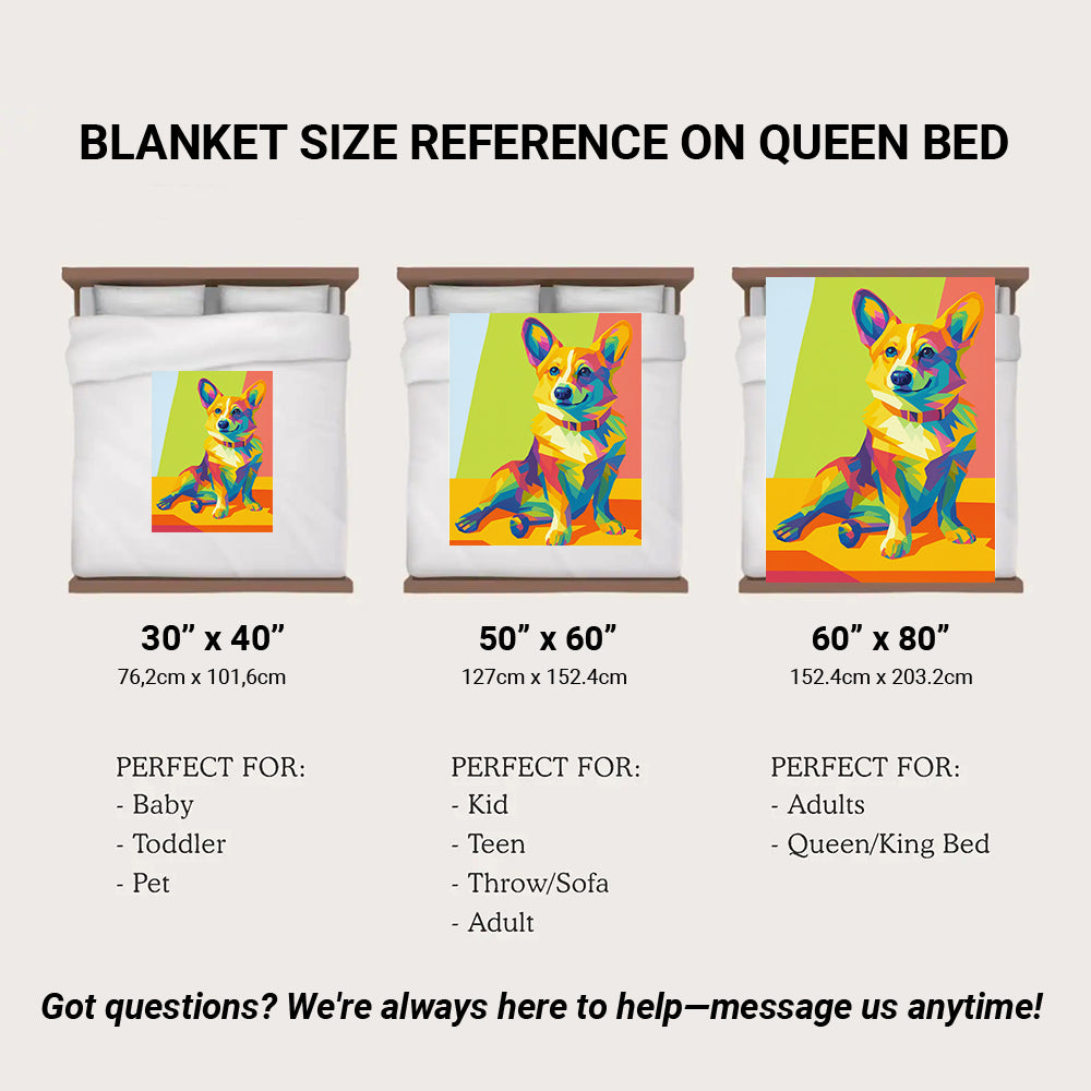 Custom Photo Pop Art BlanketGift For Dog Lovers