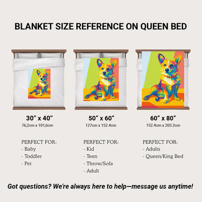 Custom Photo Pop Art BlanketGift For Dog Lovers