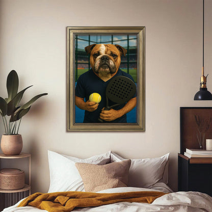 Custom Photo Paddle Player Dog Canvas Framed Wall Art Gift For Dog Lovers