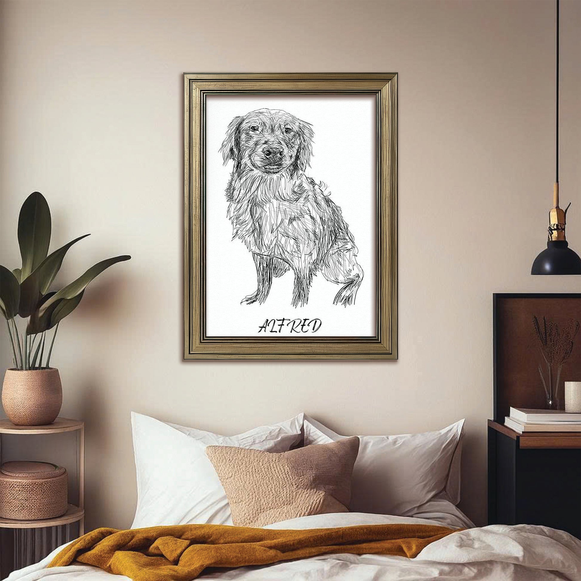 Custom Photo Dog Pencil Art