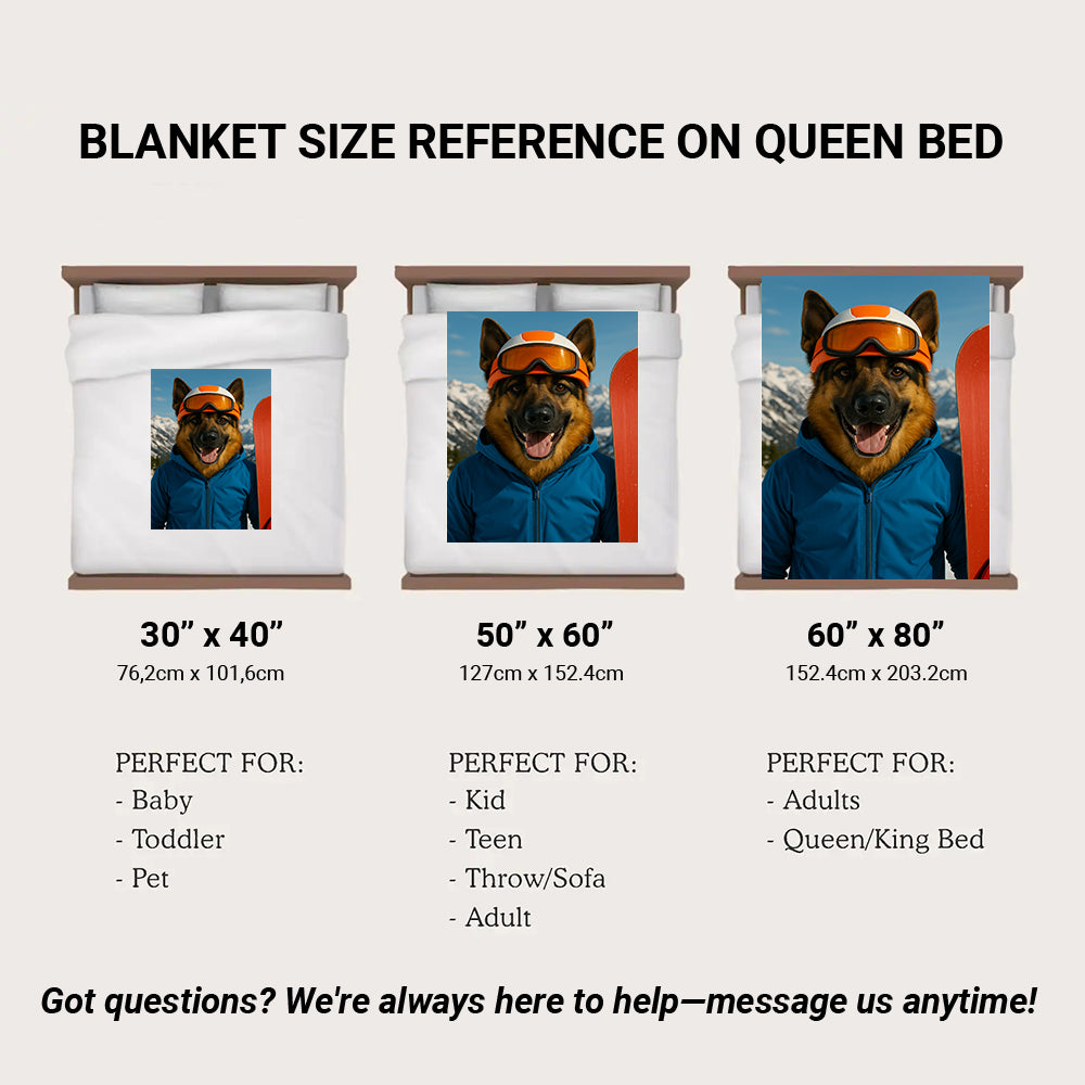 Custom Photo Snowboarder Dog BlanketGift For Dog Lovers