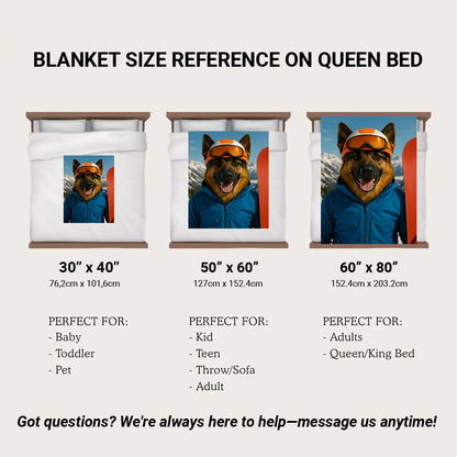 Custom Photo Snowboarder Dog BlanketGift For Dog Lovers