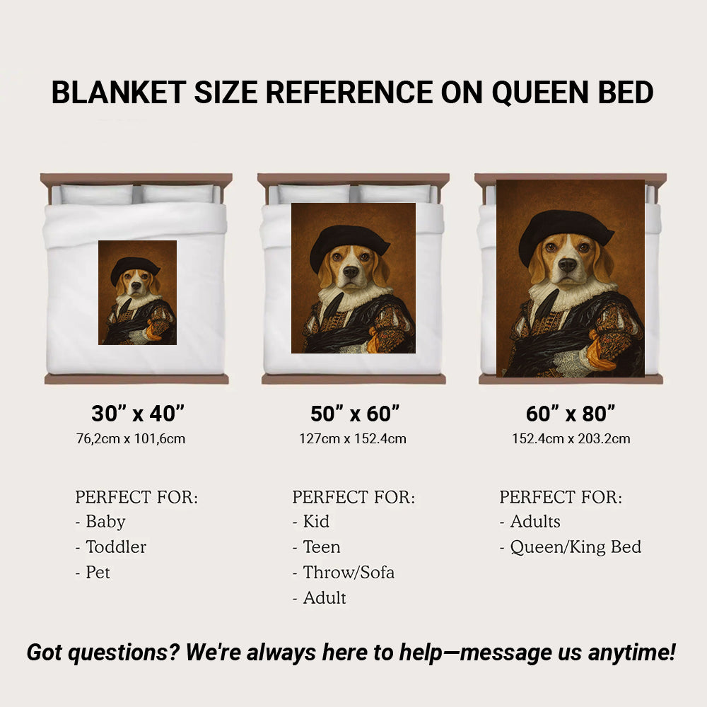 Custom Photo Royal Dog BlanketDog Lover Gifts