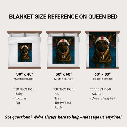 Custom Photo Swimmer Dog BlanketGift For Dog Lovers