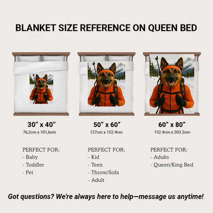 Custom Photo Biathlete Cross Country Skiing Dog BlanketGift For Dog Lovers