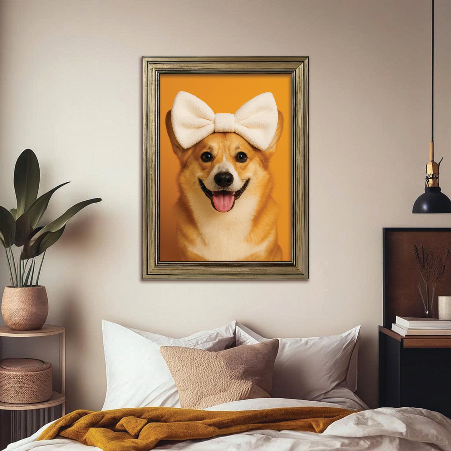 Custom Photo Dog Bathroom Style 37 Canvas Framed Wall Art Gift For Dog Lovers
