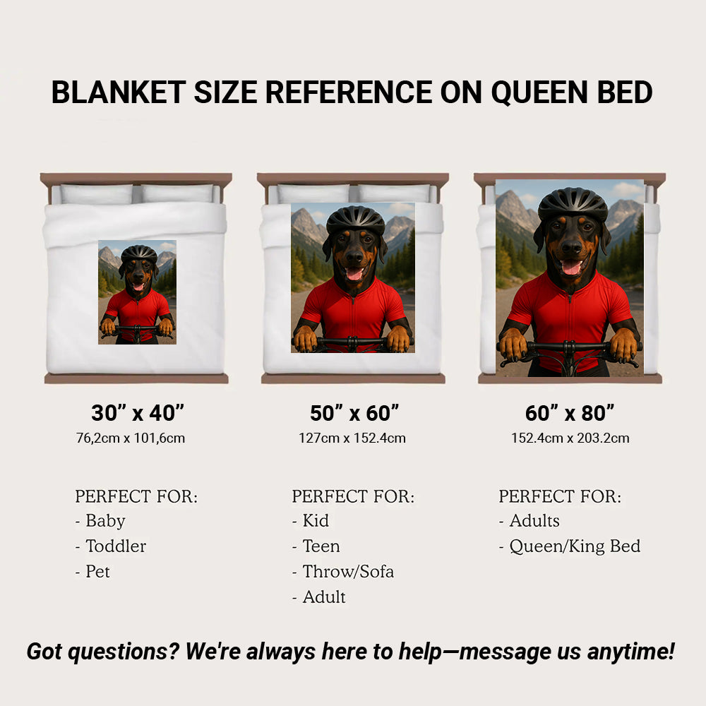 Custom Photo Cyclist Dart Bike Dog BlanketGift For Dog Lovers