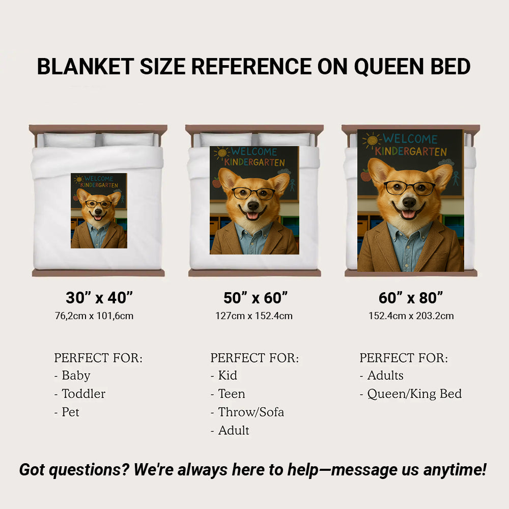 Custom Photo Kindergarten Teacher BlanketGift For Dog Lovers