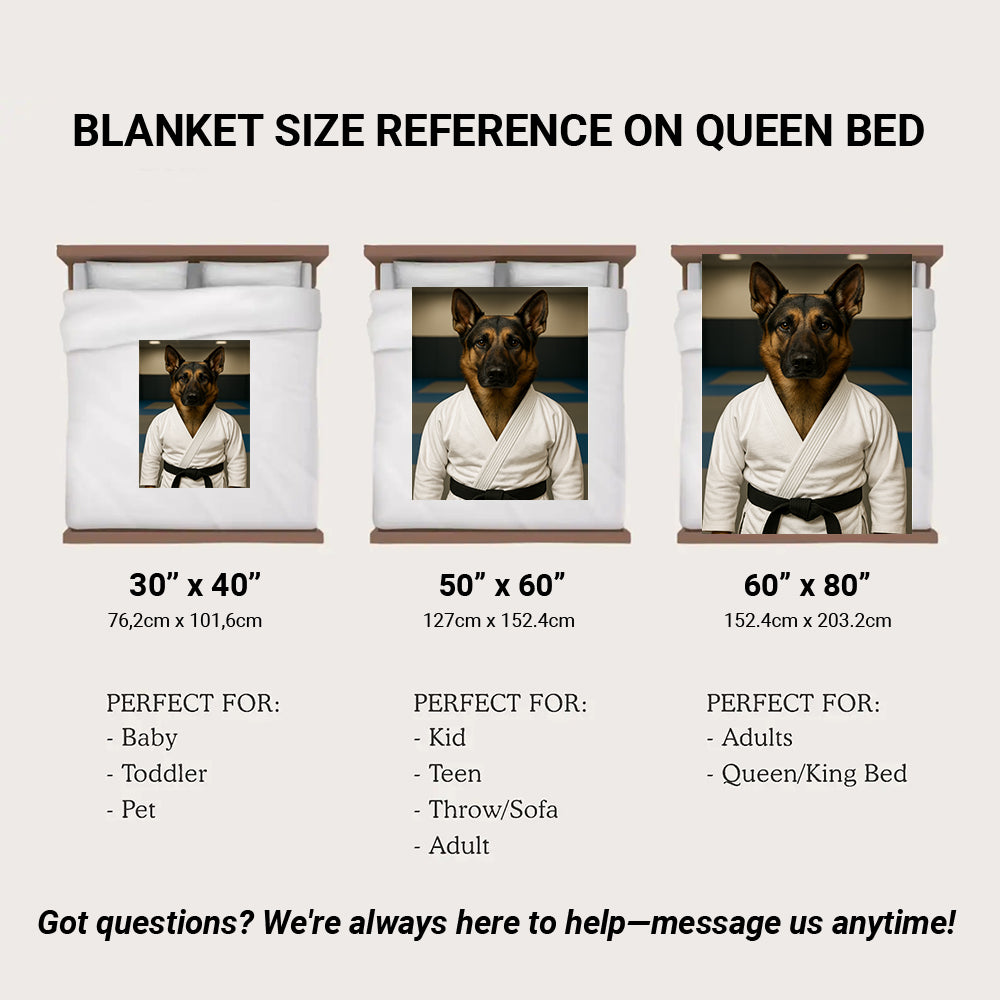 Custom Photo Jiu Jitsu Dog BlanketGift For Dog Lovers