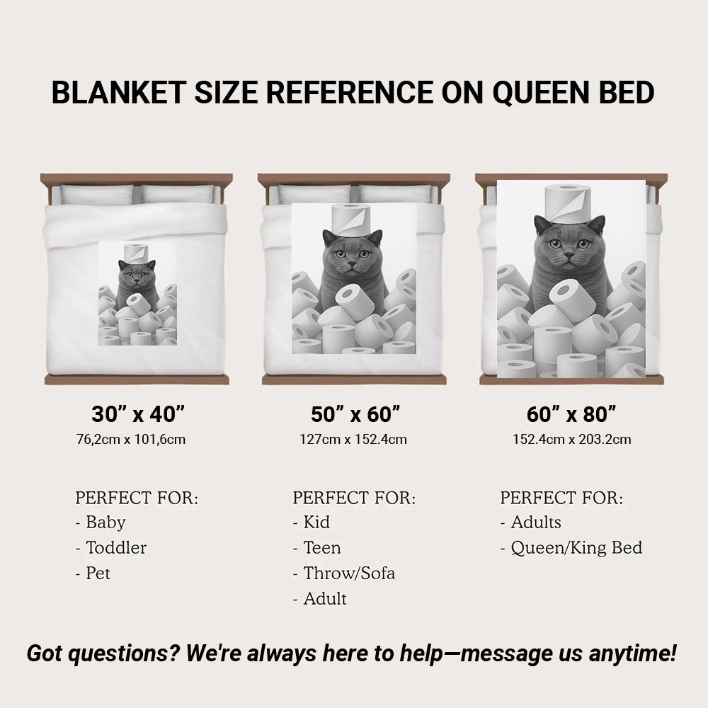 Custom Photo Cat Bathroom Blanket