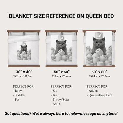 Custom Photo Cat Bathroom Blanket