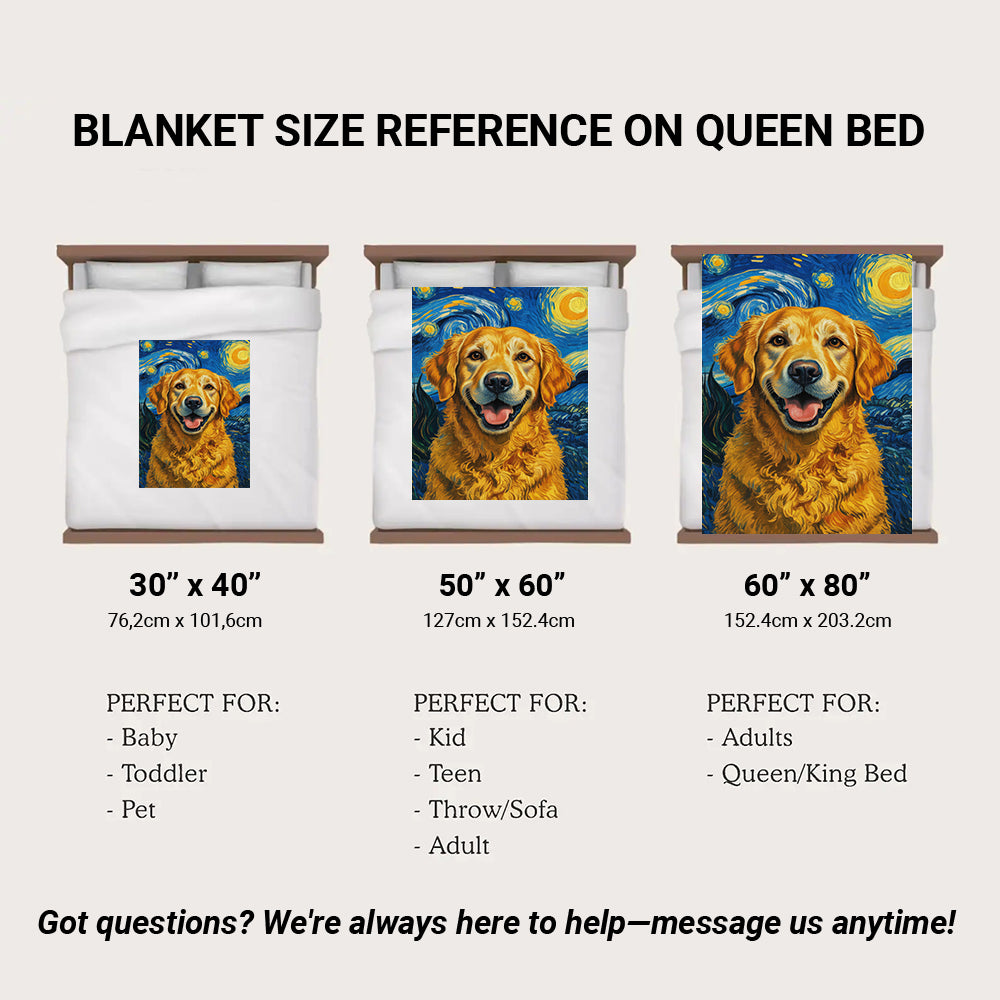 Custom Photo Dog Starry Night Blanket Gift For Dog Lover
