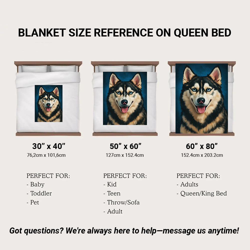 Custom Dog Deep Blue Blanket For Dog Lover