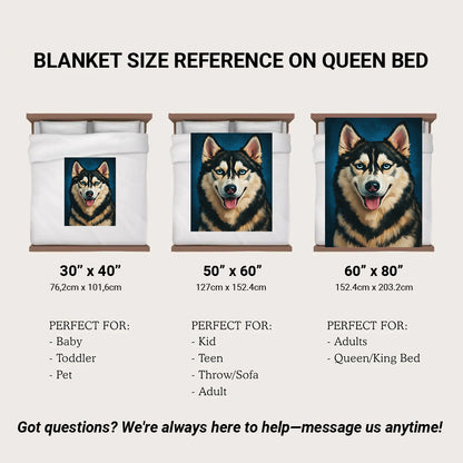 Custom Dog Deep Blue Blanket For Dog Lover