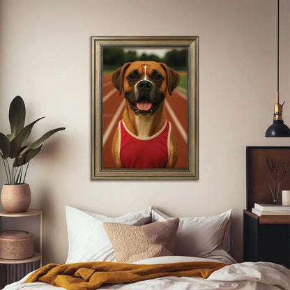 Custom Photo Runner Dog Canvas Framed Wall Art Gift For Dog Lovers
