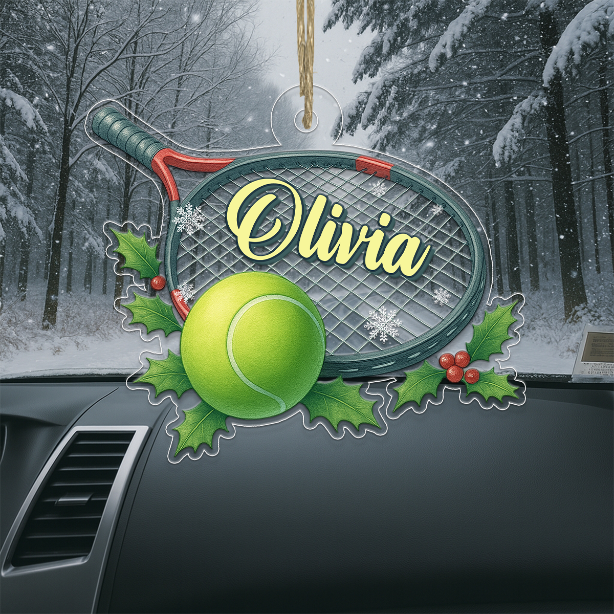 Custom Name Tennis Player Xmas Acrylic Ornament Christmas Gift