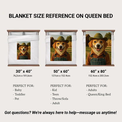 Custom Photo Farmer Farmhouse Dog Canvas