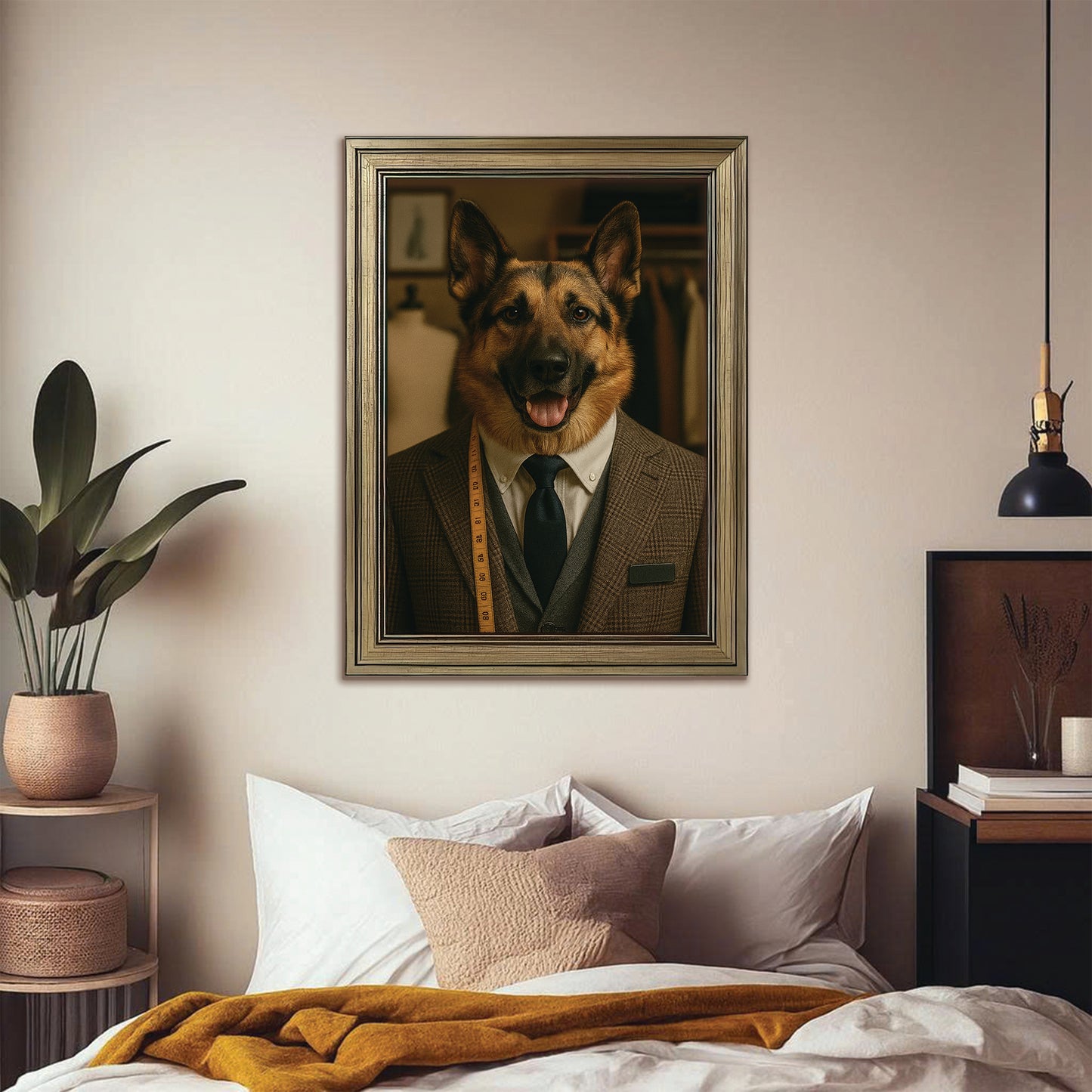Custom Photo Tailor Dog Canvas Framed Wall Art Gift For Dog Lovers