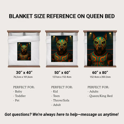Custom Photo Lucha Libre Wrestler Mask Dog BlanketGift For Dog Lovers