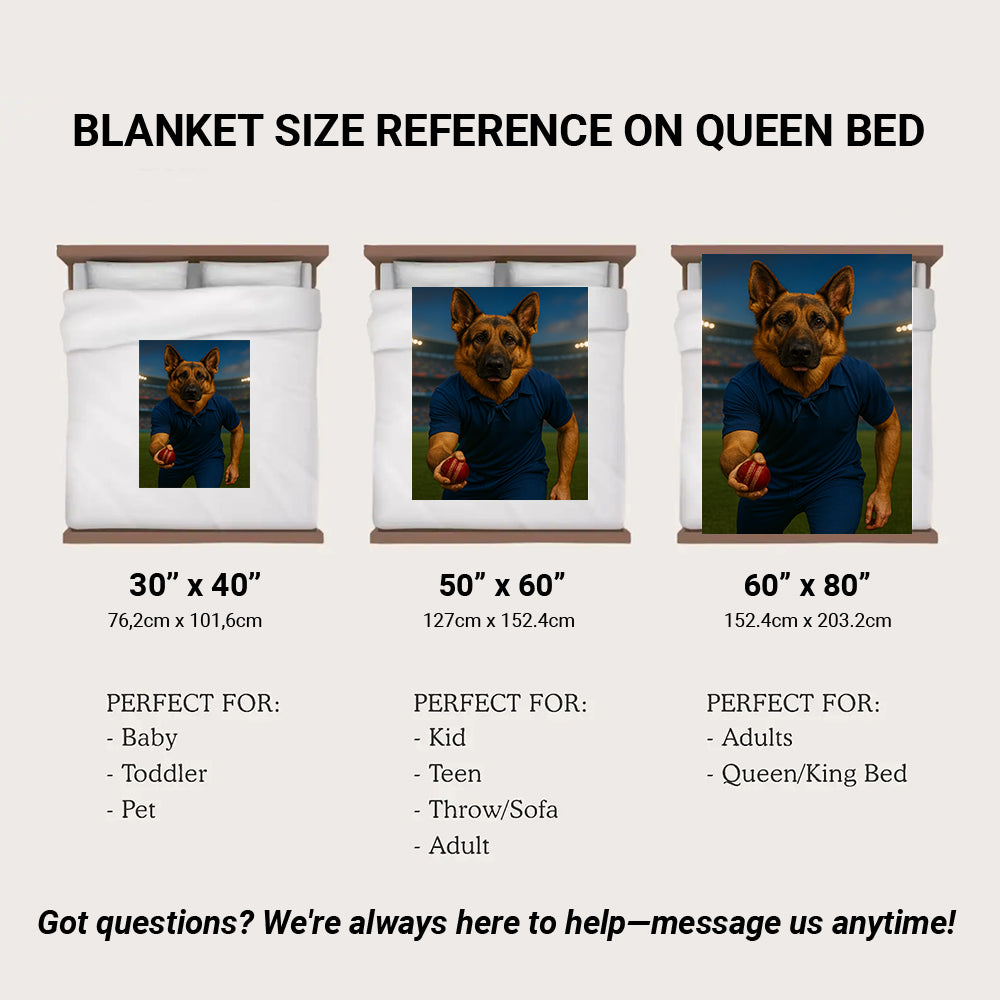 Custom Photo Bowler Dog BlanketGift For Dog Lovers