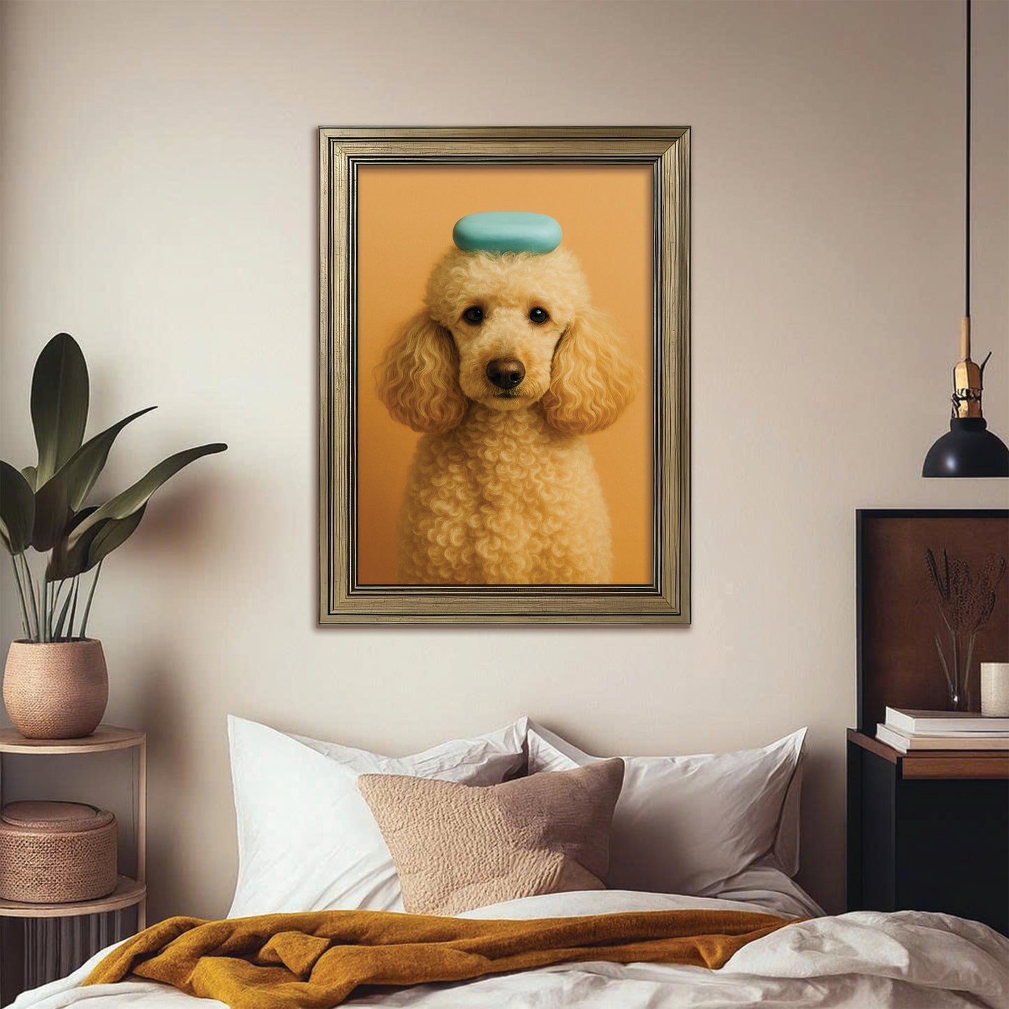 Custom Photo Dog Bathroom Style 24 Canvas Framed Wall Art Gift For Dog Lovers