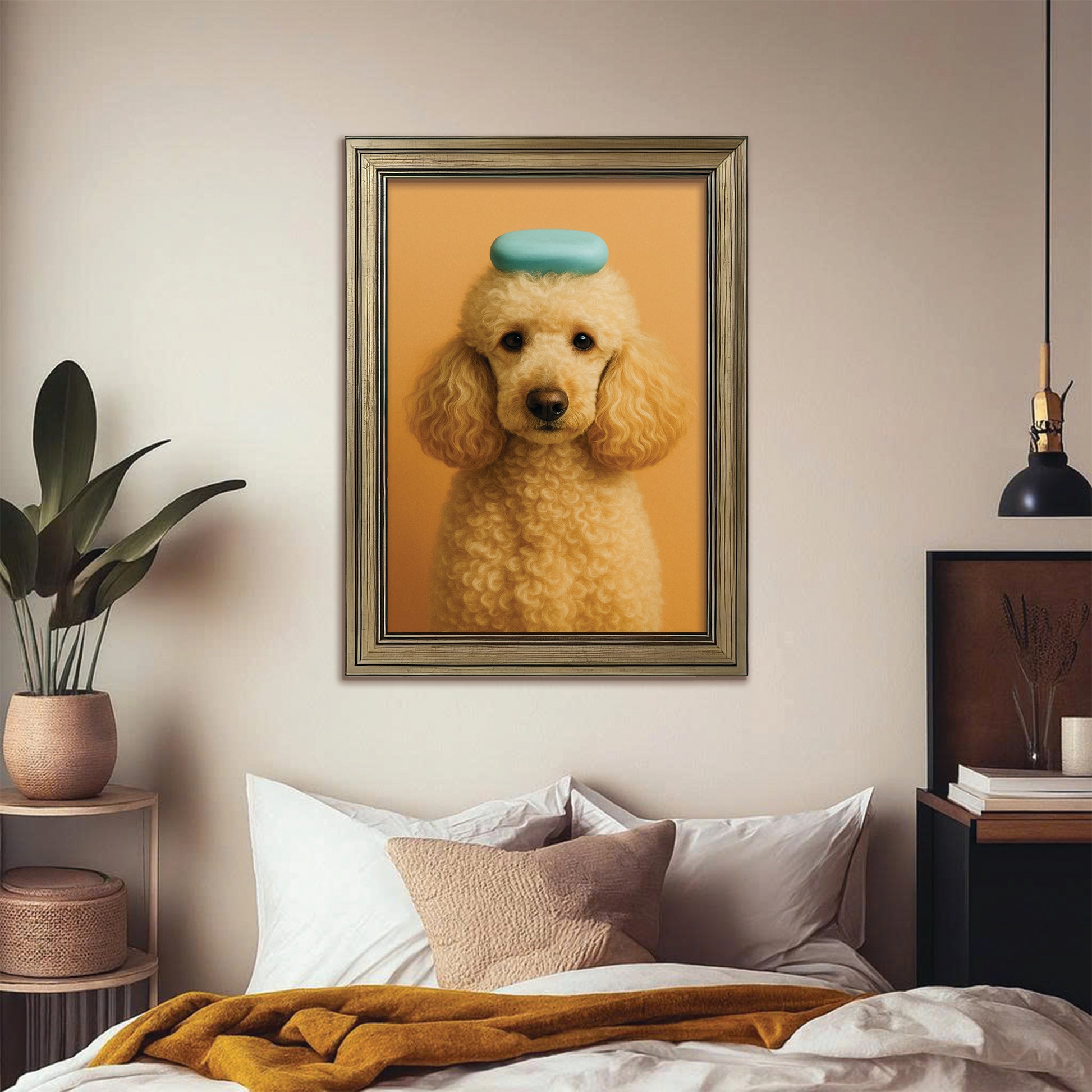 Custom Photo Dog Bathroom Style 24 Canvas Framed Wall Art Gift For Dog Lovers