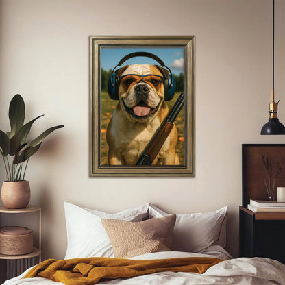 Custom Photo Clay Shooter Dog Canvas Framed Wall Art Gift For Dog Lovers