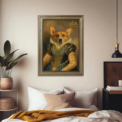 Custom Photo Sapphire Queen Dog Canvas Framed Wall Art Gift For Dog Lovers