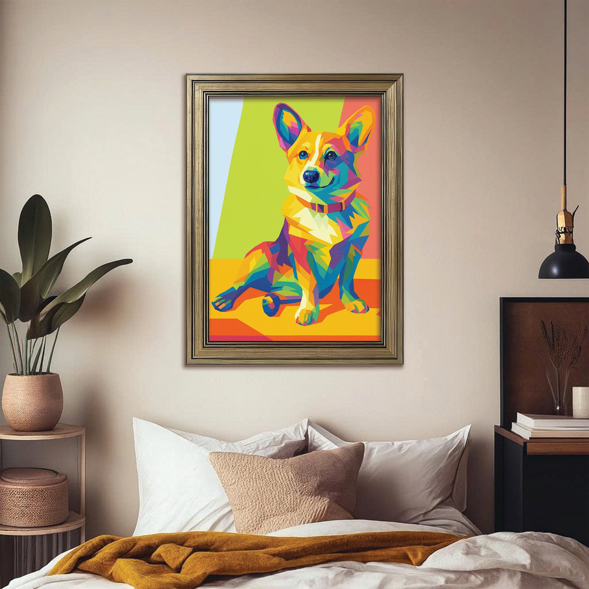 Custom Photo Pop Art Canvas Framed Wall Art Gift For Dog Lovers