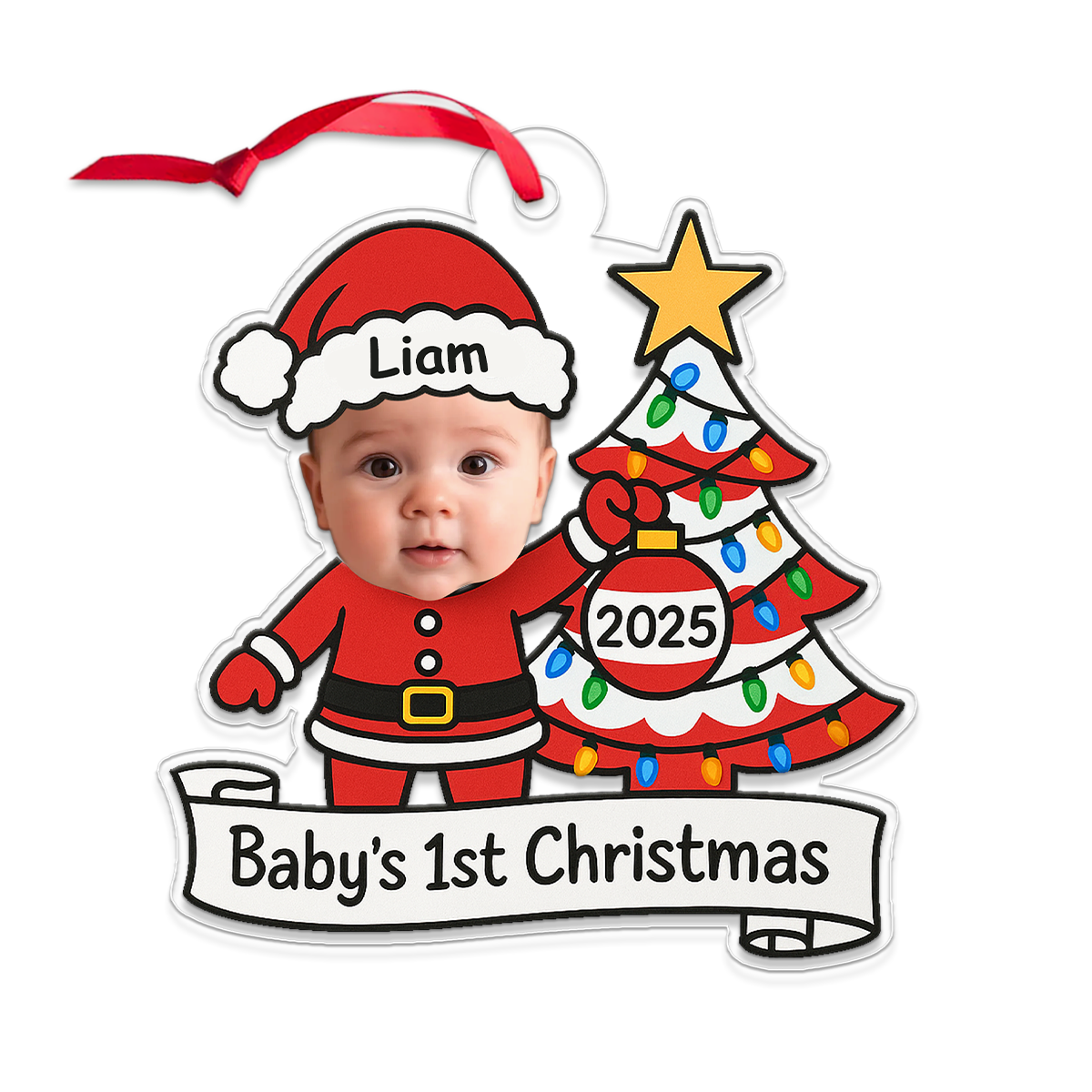 Custom Photo Baby Santa Xmas