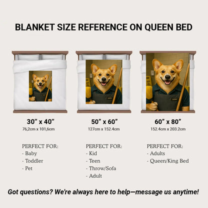 Custom Photo Janitor Dog BlanketGift For Dog Lovers