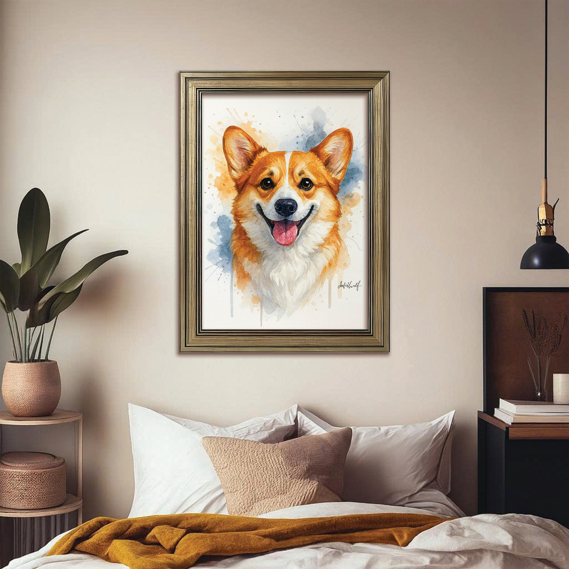 Custom Photo Dog Watercolor Artwork