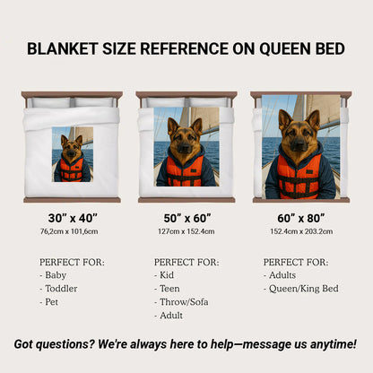 Custom Photo Sailor Dog BlanketGift For Dog Lovers