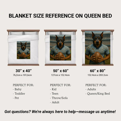 Custom Photo Rugby Dog BlanketGift For Dog Lovers