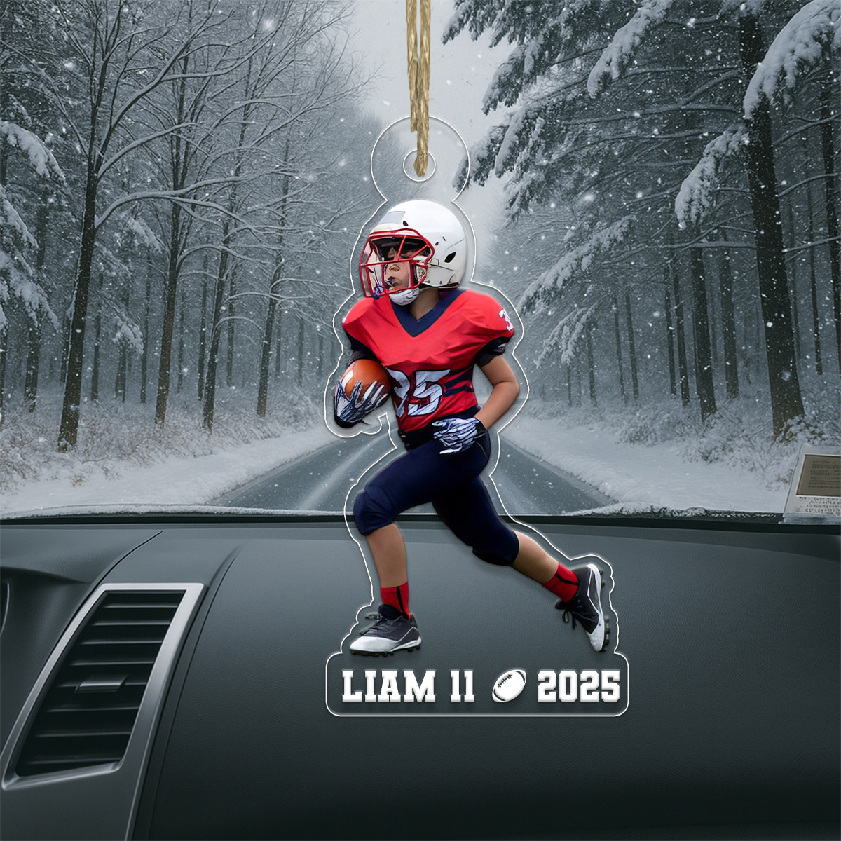 Custom Name Football Player With Name Acrylic Ornament Christmas Gift