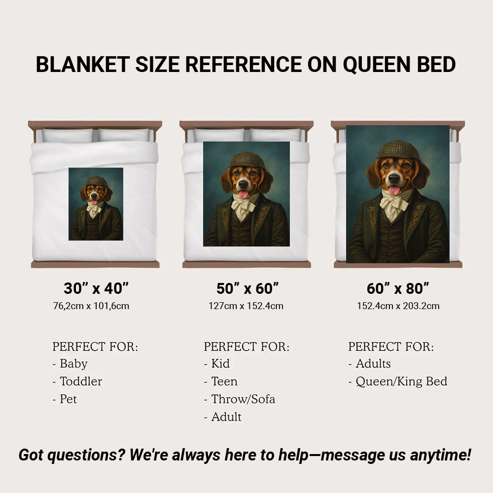 Custom Photo Detective Dog BlanketGift For Dog Lovers
